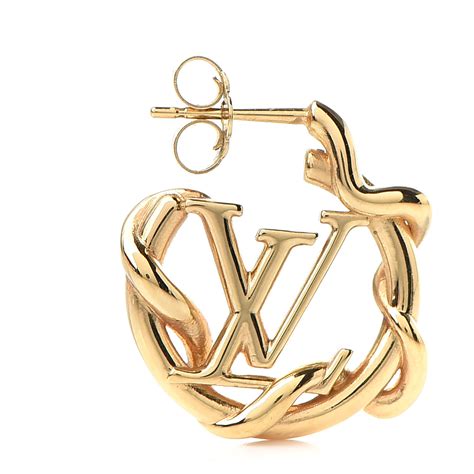 lv earrings gold hoops|louis vuitton garden hoop earrings.